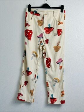 Cider Mushroom Print Corduroy Pants Size Large